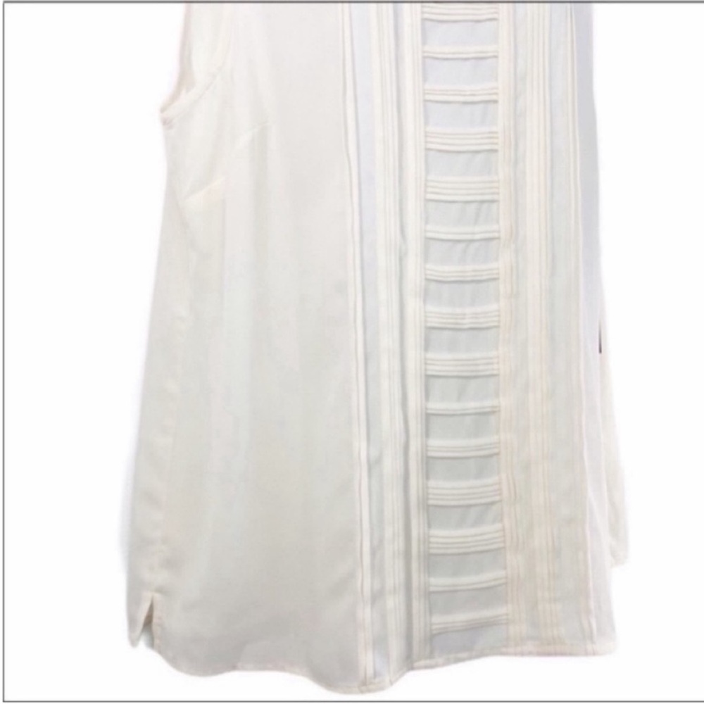 VINCE CAMUTO pleated sleeveless blouse top NEW cream - Picture 6 of 10